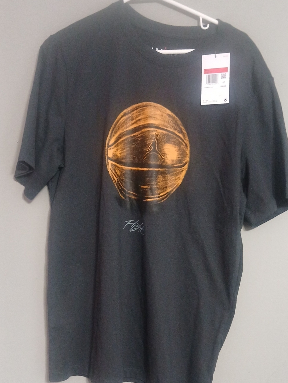 Jordan Black T-Shirt with Orange Basketball Graphic